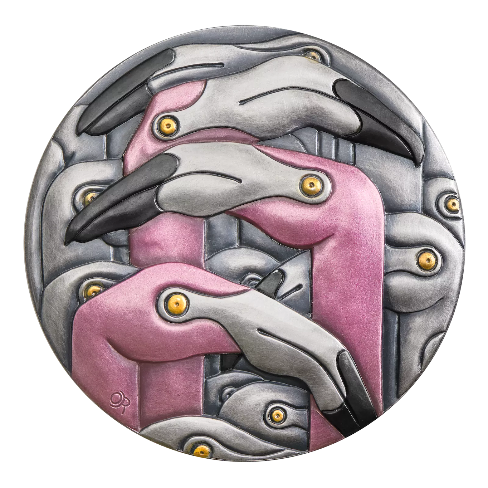 Coin Patterns of Nature - Flamingos - 5 oz Ag